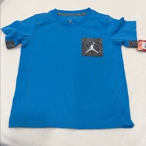 Jordan Kids Vibrant Blue Tee with Patterned Pocket